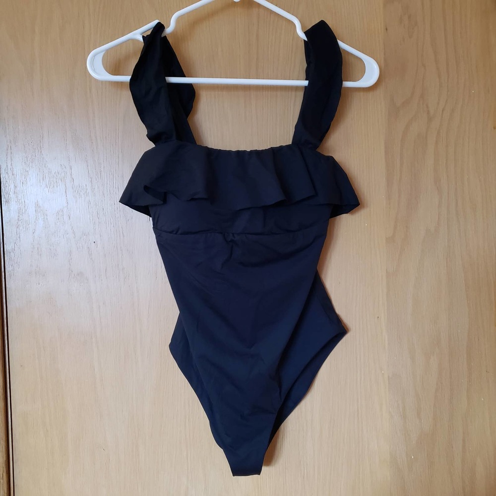 Eberjey Black Ruffle One-Piece Swimsuit